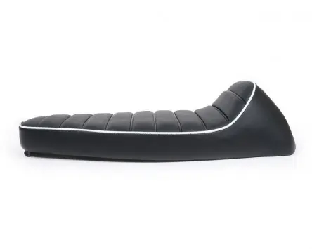 Sitzbank -FASTBACK 2.0- Schwarz / Weiß kompatibel für Vespa V50, PV125, ET3 Ersatz Roller Sportsitz Klassik Top-Seller