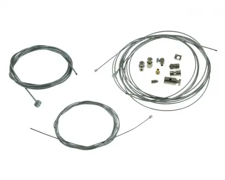 Saisonangebot Bowdenzug / Gaszug / Kupplungszug / Seilzug Set mit Nippel (4x Zug + 9x Nippel) kompatibel für Roller, Vespa, Moped, Motorrad, Quad