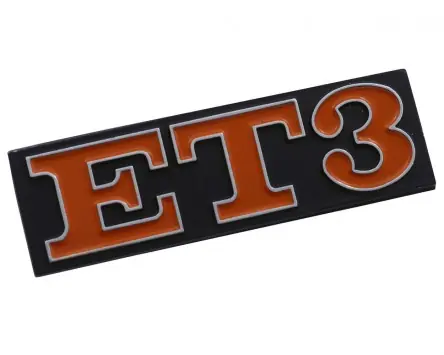 Echt Schriftzug Emblem für Heck ET3 schwarz/rot 85x26mm, 2 Pin