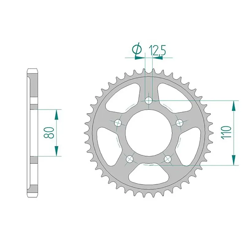 AFAM Kettenrad STAHL 525 42 Zähne Neue Ware