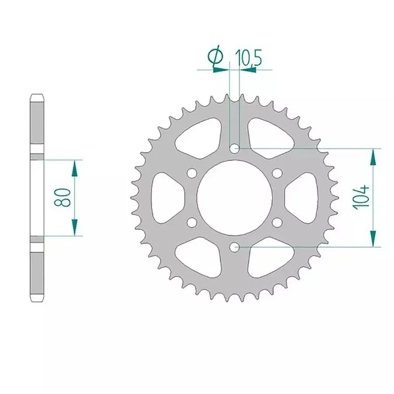 Esjot Kettenrad 16403-45 STAHL 520 45 Zähne Top-Angebot
