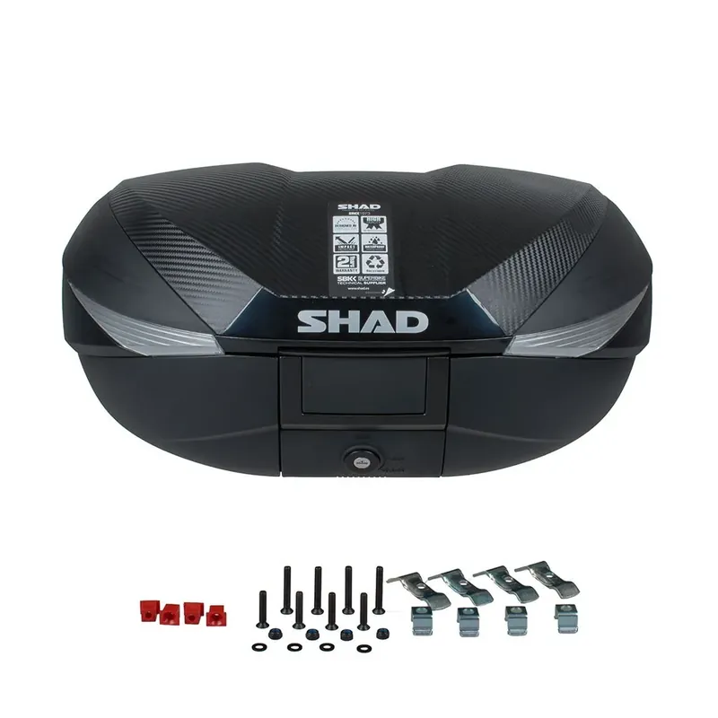 Heißes Angebot SHAD Topcase SH58X carbon Variabel von 46-58 Liter inklusive Trägerplatte