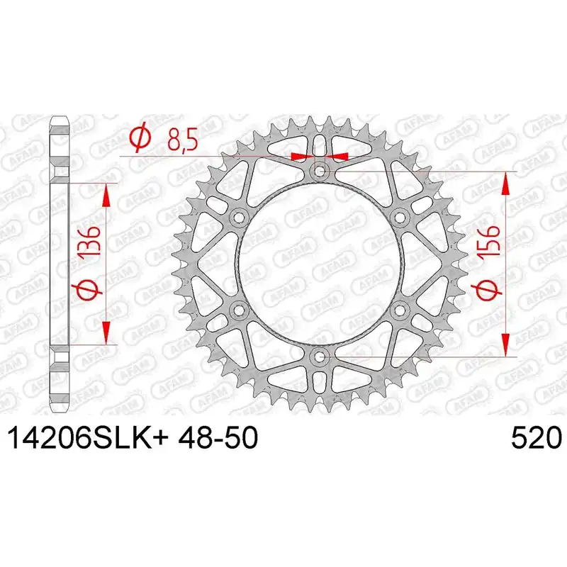 Angebot AFAM Kettenrad STAHL 520 m. Schlammnuten 48 Zähne