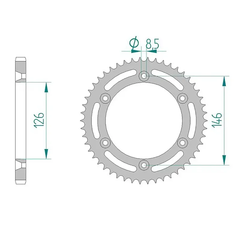 Must-Have Esjot Kettenrad 14207-51 STAHL 428 51 Zähne