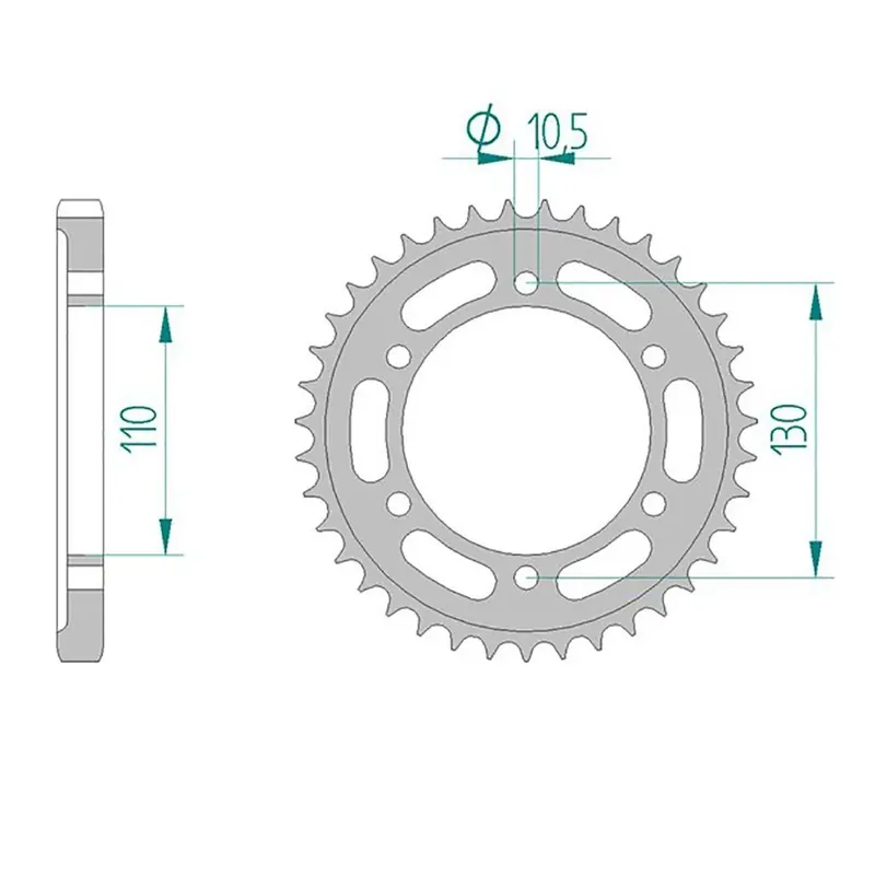Esjot Kettenrad 16502-46 STAHL 530 46 Zähne Neuheit