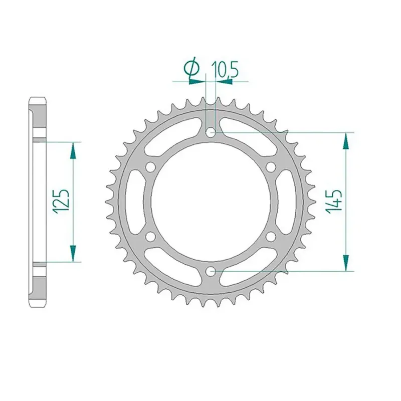 Esjot Kettenrad 12603-45 STAHL 525 45 Zähne Abverkauf