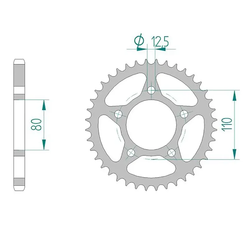 Esjot Kettenrad 10608-44 STAHL 525 44 Zähne Neu
