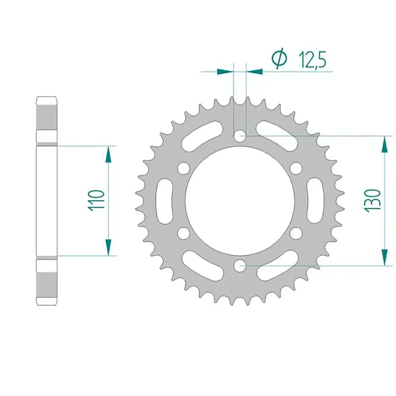 Esjot Kettenrad 92502-36 STAHL 530 36 Zähne Ausverkauf