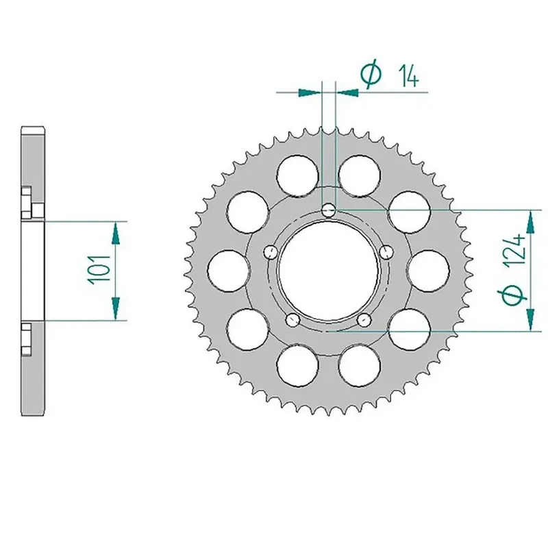 Zertifiziert Esjot Kettenrad 72801-34 ALU 525 34 Zähne