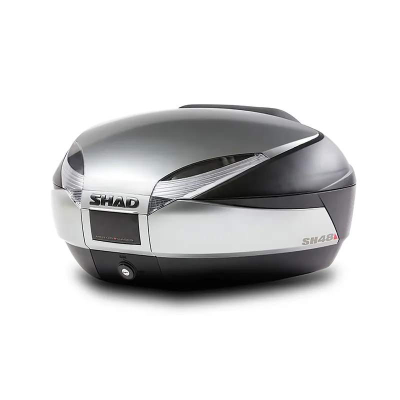 Neue Ware SHAD Topcase SH48 New Titanium ohne Cover mit weißem Reflektor inkl.Haltepl.