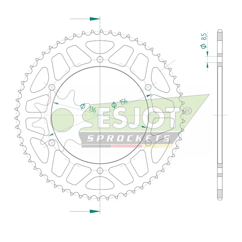 Beliebt Esjot Kettenrad STAHL 428 58 Zähne