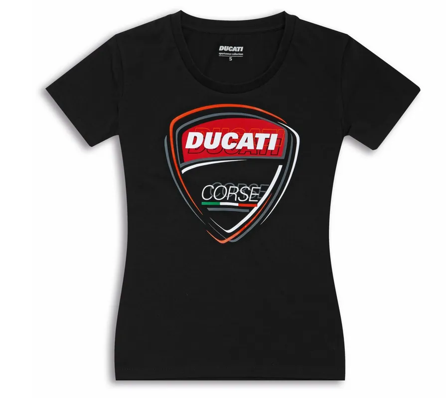 Preis Gesenkt Ducati Original T-SHIRT CORSE SKETCH 2.0 SCHWARZ DAMEN