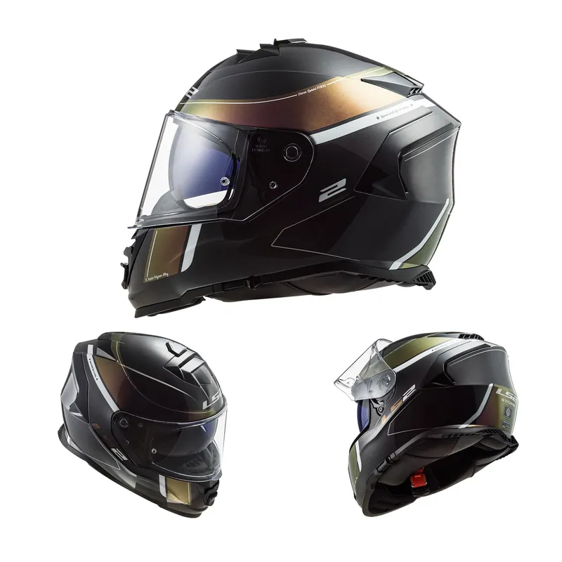 Billig LS2 FF 800 Storm Velvet Schwarz Rainbow Motorrad Helm Integralhelm Racing L (59-60cm)
