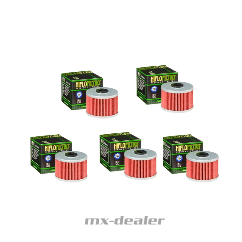 Schneller Versand Ölfilter Hiflo HF112 5x Set Honda XL 600 XR 600 FMX 650 XBR 500