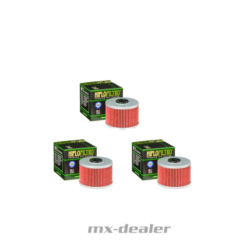 Bestpreis Ölfilter Hiflo HF112 3x Set Honda ATC,CBR,CRF,FMX, FX, NX, SLR, XBR, XL, XR, 250 bis 650ccm