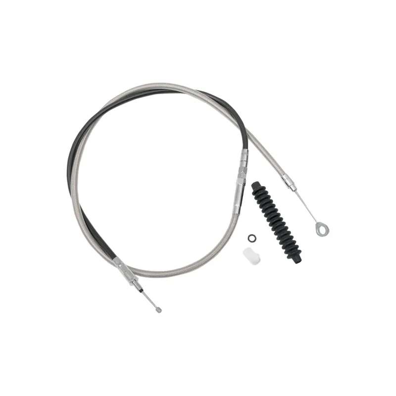 Neu Drag Specialties High Kupplungsseil aus geflochtenem SS f. Alternate Length/+20