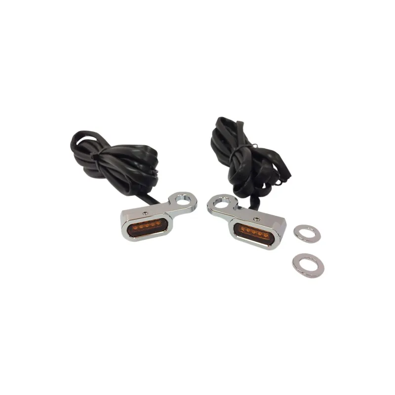 Sonderaktion Drag Specialties LED Lenker-Positionsleuchten Amber/Chrome f. Harley AENU