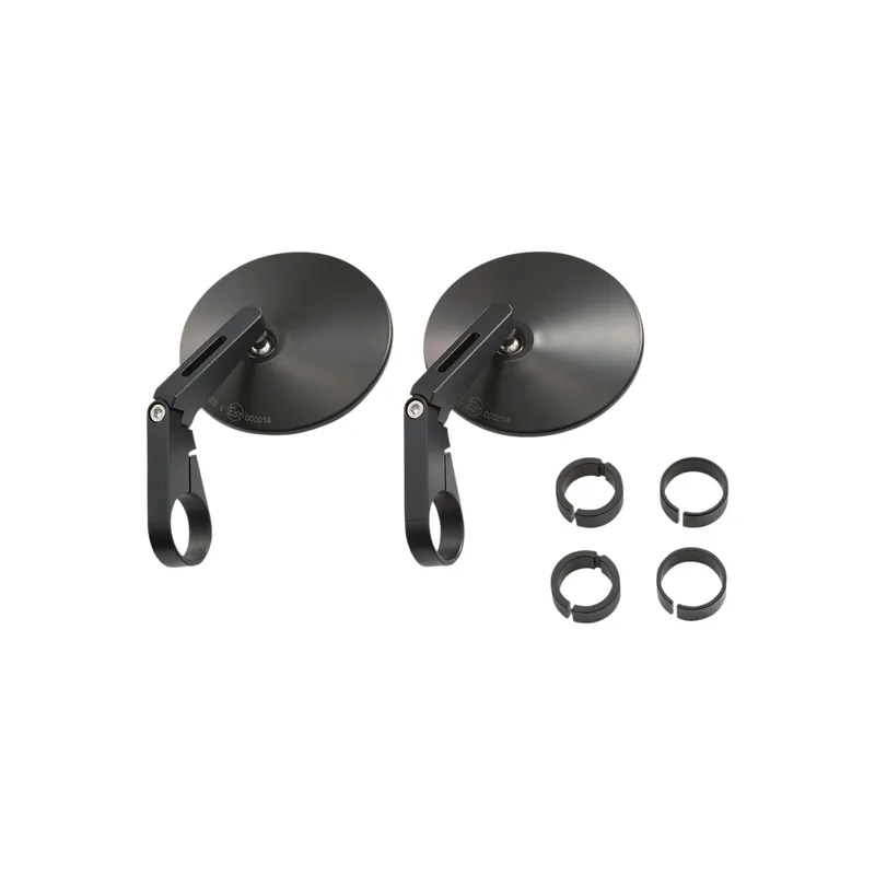 Neue Kollektion DAYTONA "D-MIRROR-10" Aluminium ABS Lenkerenden Spiegel Satz 2 Stück schwarz kurz
