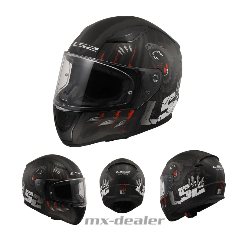 LS2 FF353 Rapid II Claw Schwarz Gloss Motorrad Helm Integralhelm Race XXL (63-64cm) Online Kaufen