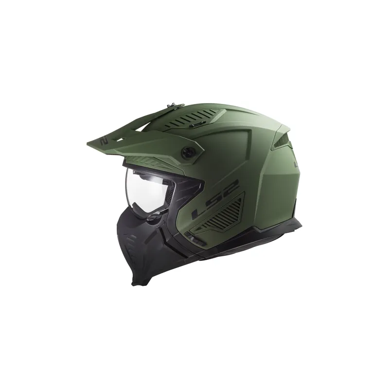 Solange Der Vorrat Reicht Motorradhelm Jethelm LS2 OF606 Drifter Military Grün Matt Helm Roller Trial Motorrad L (59-60cm)