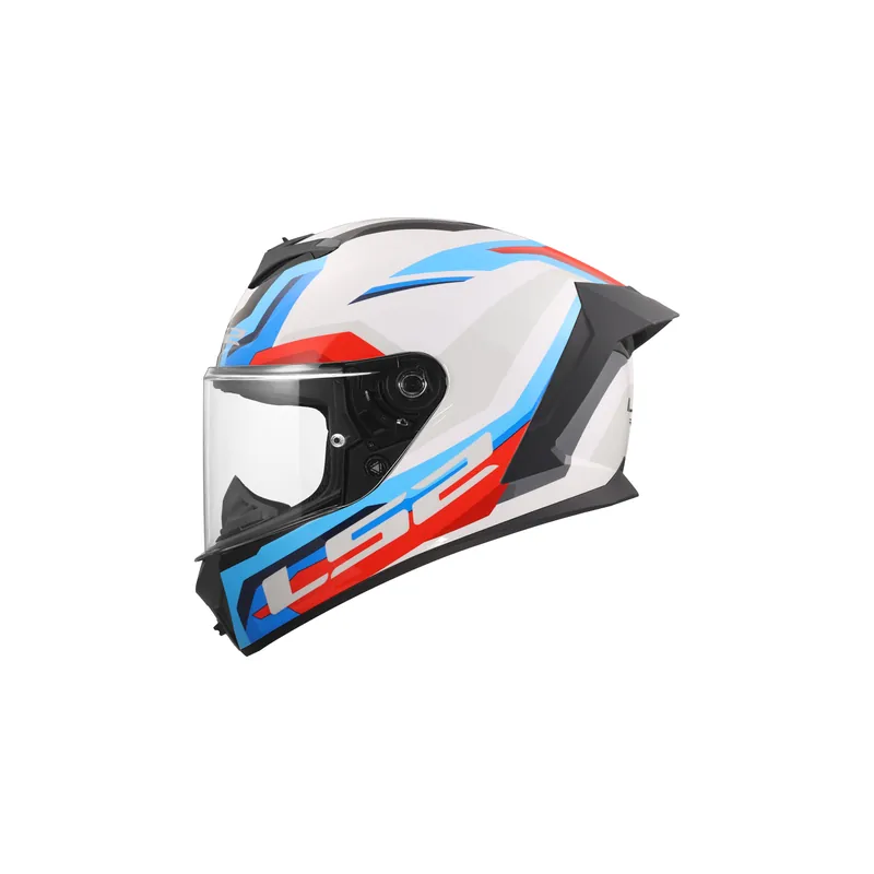 LS2 Motorradhelm Rapid III Hyper Weiß Blau Rot FF820 Integralhelm Race L (59-60cm) Bestseller
