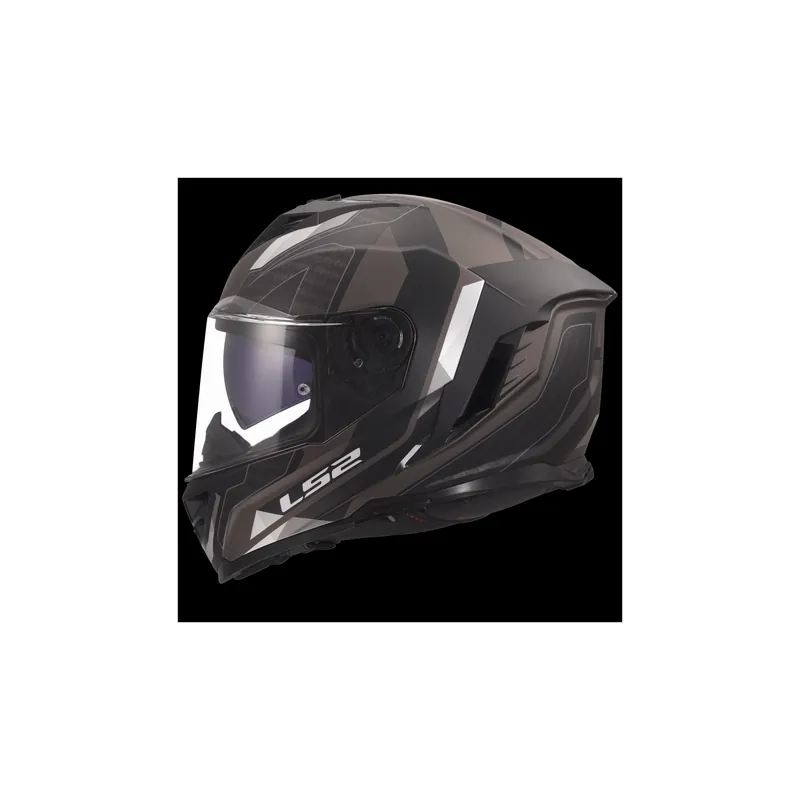 Zertifiziert LS2 Integralhelm Storm III Sporty Matt Schwarz Grau Motorrad Helm FF818 Sonnenblende S (55-56cm)