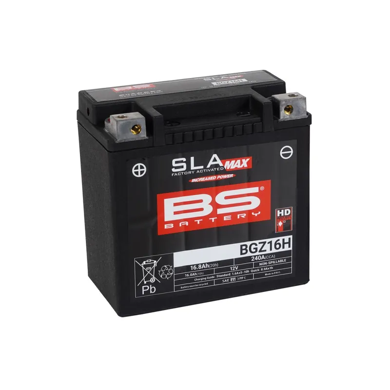 Abverkauf BS Battery Motorradbatterie SLA Max 12V BGZ16H 16AH 240A AGM wartungsfrei
