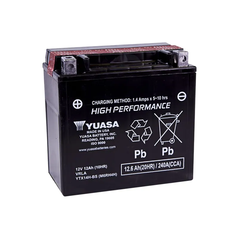 Yuasa Motorradbatterie 12V YTX14H-BS 12AH 240A AGM wartungsfrei m. Säurepack Markenprodukt