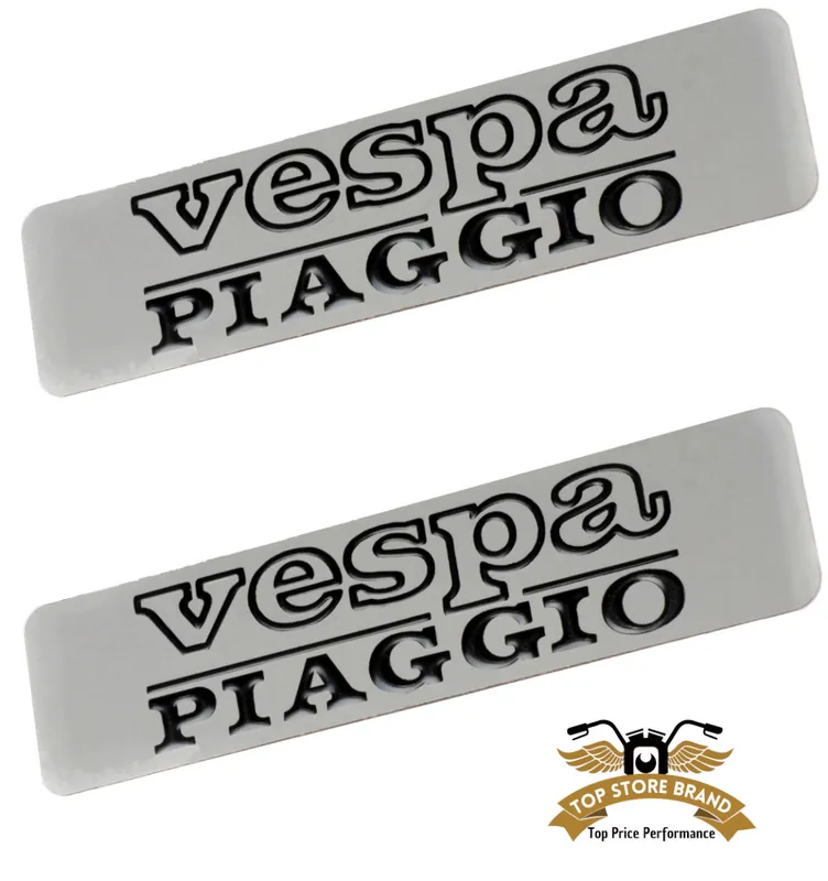 Top-Angebot 2 x Schriftzug Vespa Piaggio Tankaufkleber 3-D Metall Sticker Tank -CIF-