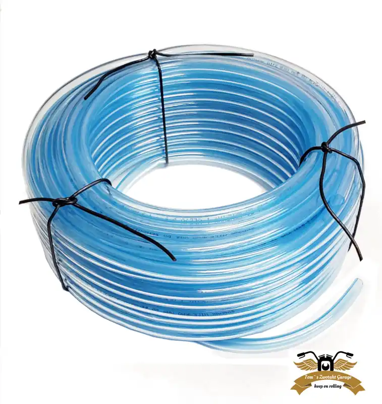 Benzinschlauch blau transparent 50cm - 6x8,5 mm Kraftstoffschlauch Benzin Leitung Neue Ware