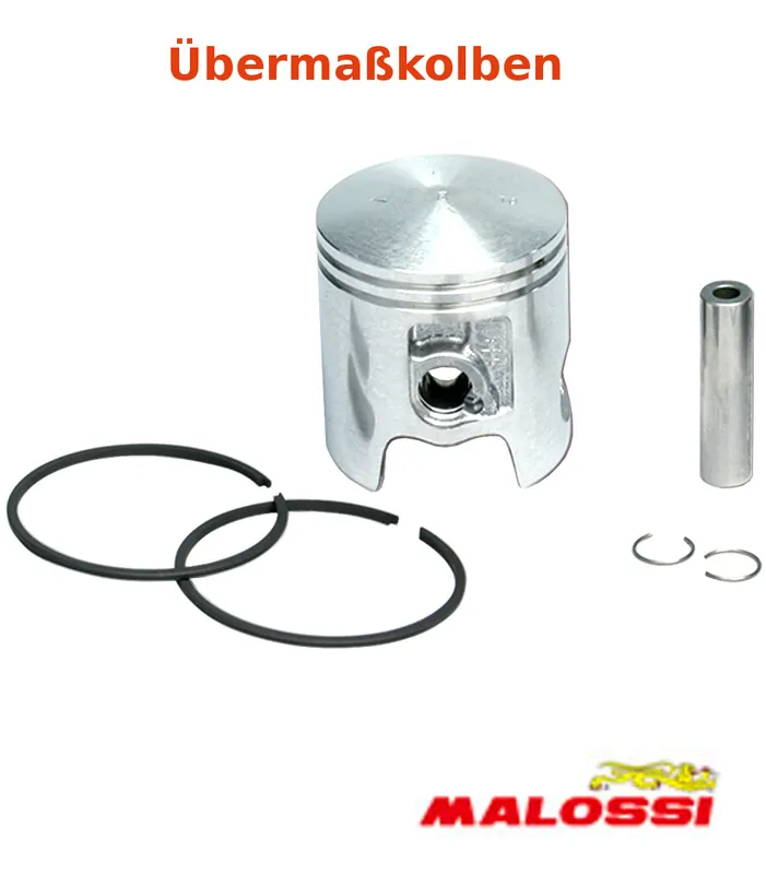 Kolben Malossi 43mm 10 / 12 mm Übermaß auf Anfrage +0,01 - +0,04mm und für Graugußzylinder +0,4 + +0,8mm Mega-Angebot