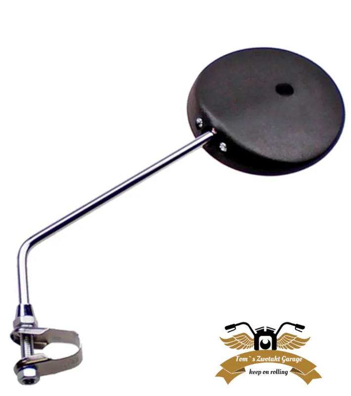 Rückspiegel chrom / schwarz universal Klemmbefestigung Mofa Moped Spiegel 102mm 22mm Rohr Preisknaller